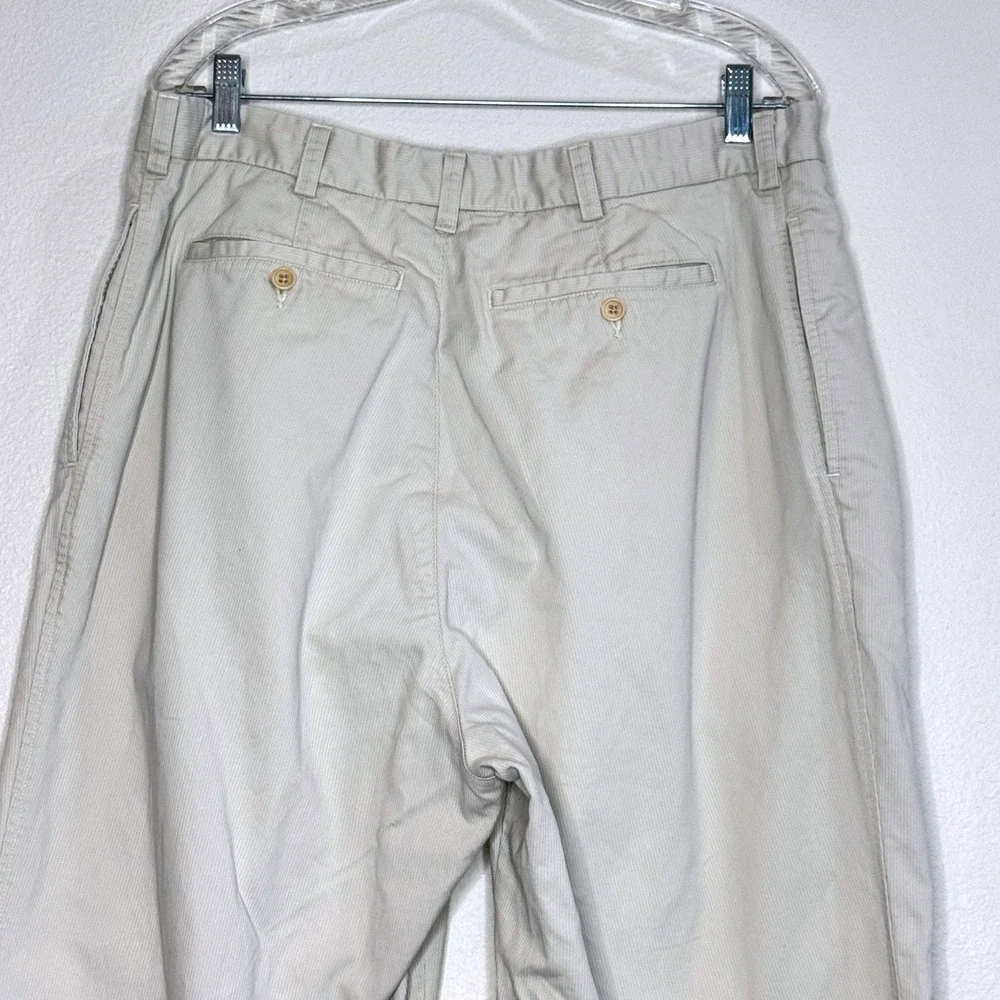 Vtg BANANA REPUBLIC Smithfield Corduroy Mens Pants 36x30 Off White Cuffed Pleats